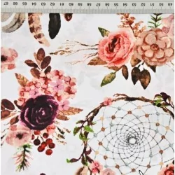 Dream Catcher and Roses Fabric Cotton Nikita Loup