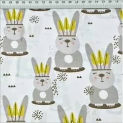 Indian Rabbit Cotton Fabric Apache Nikita Loup