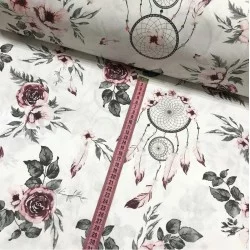 Dream Catcher and Flowers Fabric Cotton Nikita Loup