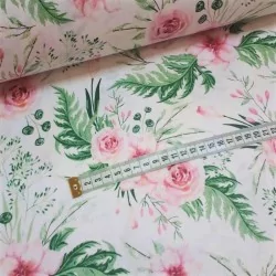 Damas roze katoenen stof | Wolf Stoffen