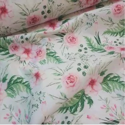Damas pink cotton fabric Nikita Loup