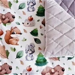 Squirrel, Bear, Hedgehog and Rabbit Fabric Nikita Loup