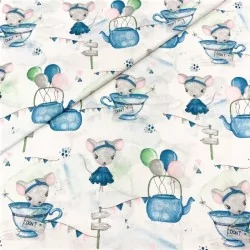 Cotton mouse fabric in blue dress Nikita Loup