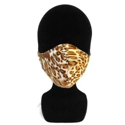 Máscara de proteção de barreira de design de leopardo na moda reutilizável AFNOR | Tissus Loup