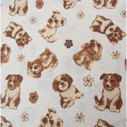 Cotton Fabric Small Dog and Flower 
Nikita Loup
