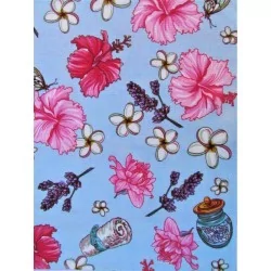 Tea Towel  Hibiscus honeycomb fabric Nikita Loup