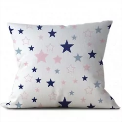 Tessuto di Cotone Stelle Rosa e Blu Marino | Tessuti Lupo
