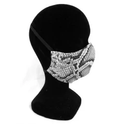 Maschera di protezione a barriera con motivo serpente design alla moda riutilizzabile AFNOR | Tissus Loup