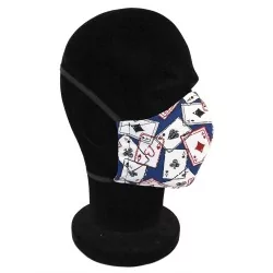 Masque protection barrière Jeu de Carts design à la mode réutilisable AFNOR Nikita Loup