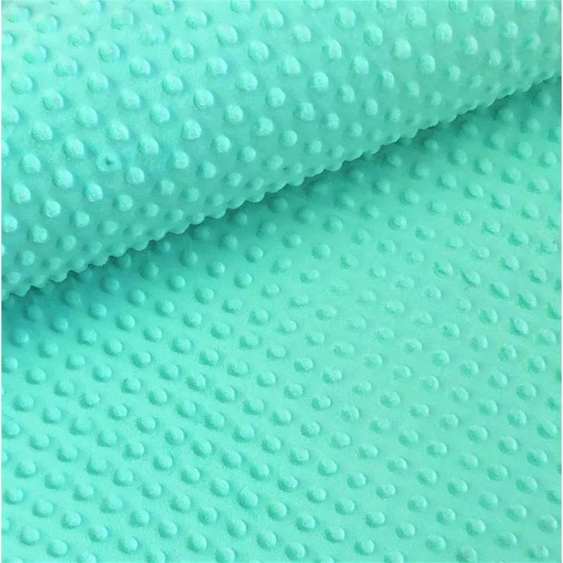 Minky stof Turquoise Groen | Wolf Stoffen