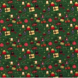 Geschenk au Baumwollstof un Weihnachtskugel | Wolf Stoffe