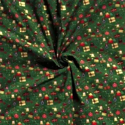Tessuto di Cotone Regali e Palline di Natale | Tissus Loup