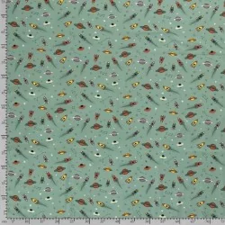 Fabric Jersey Spaceship and Planet | Wolf Fabrics