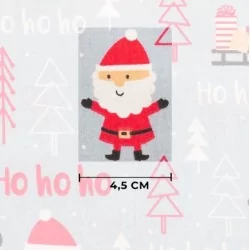Tela d algodó de Papá Noel roja HO HO HO| Telas Lobo