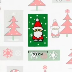 Tecido de Algodão Papai Noel e Pinheiro | Tissus Loup