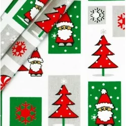 Stoff Weihnachtsmann und Weihnachtsbaum | Wolf Stoffe