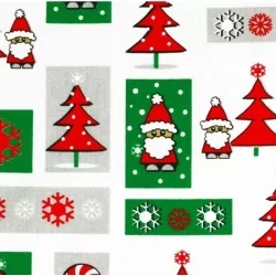 Tecido de Algodão Papai Noel e Pinheiro | Tissus Loup