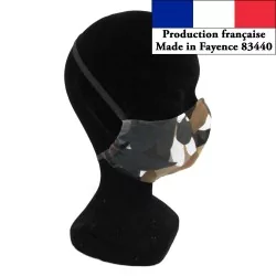 Masque protection barrière camouflage design à la mode réutilisable AFNOR | Tissus Loup