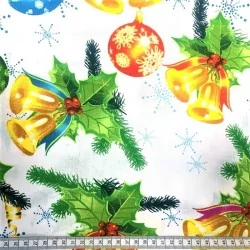 Tela de Campanas y Bolas Navideñas | Telas Lobo