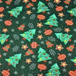 Fabric Christmas tree and balls