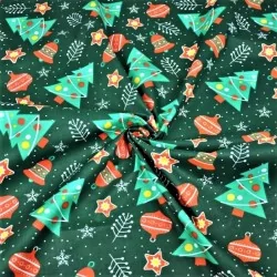Fabric cotton Christmas tree and balls | Wolf Fabrics