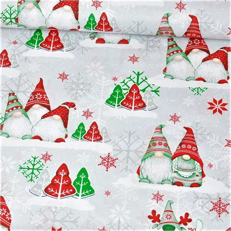 Fabric Christmas Elves Red and Green Beanies | Wolf Fabrics