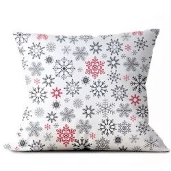 Red and Gray Snowflake Fabric Cotton  |Christmas | Wolf Fabrics