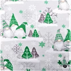 Fabric Christmas Elves Green and Grey Beanies