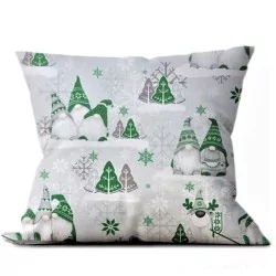 Tecido de Algodão Duendes de Natal - Gorros Vermelhos e Cinzas | Tissus Loup