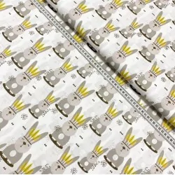 Tissu Coton Lapin Indien Apache | Tissus Loup