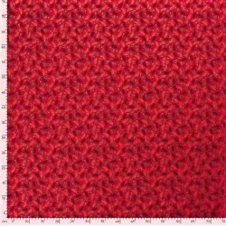 Tissu Coton branches de Noël dorées Fond Rouge | Tissus Loup