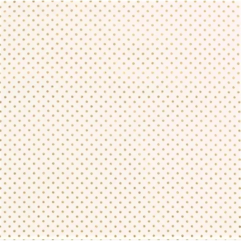 Tissu Coton Pois Dorés 3mm Fond Blanc Cassé | Tissus Loup