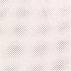 Tela lunares plateados 3 mm fondo blanco roto
