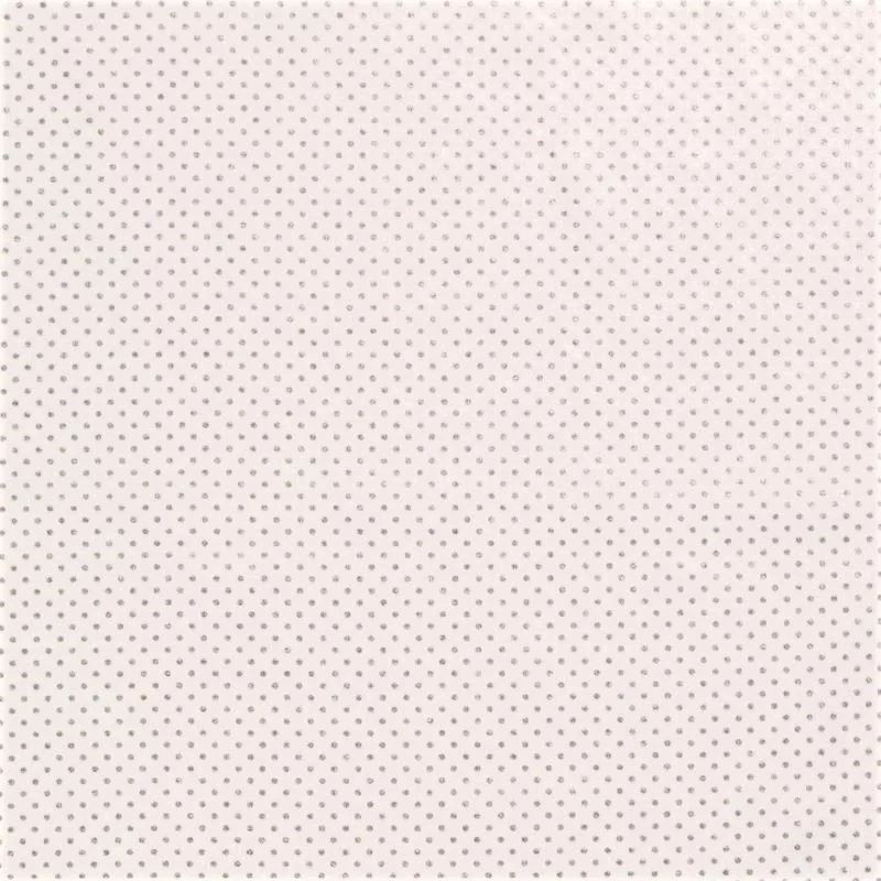 Tessuto Cotone Pois Argentati 3mm Fond Bianco Roto | Tissus Loup