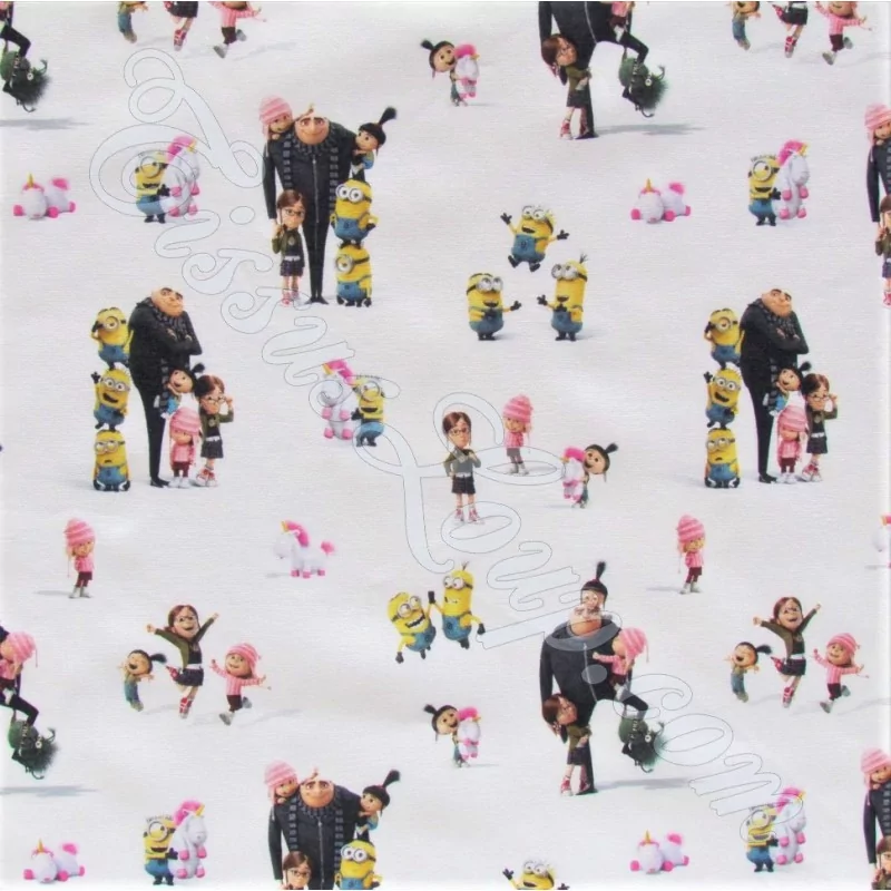 Tissu Coton Minions Family | Tissus Loup