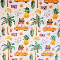 Tropical holiday fabric