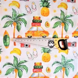 Tessuto di Cotone Vacanze Tropicali | Tissus Loup
