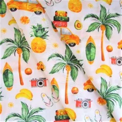 Tessuto di Cotone Vacanze Tropicali | Tissus Loup