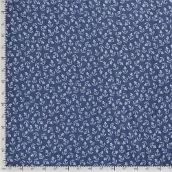 Tecido Jeans stretch azul claro impresso com âncoras | Tissus Loup
