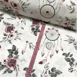 Tela de algodón Atrapasueños y Flores | Telas Lobo