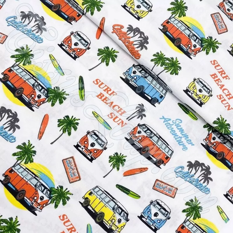 California summer fabric - surf beach sun | Wolf Fabrics
