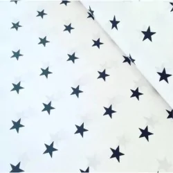 Stoff Marineblaue Sterne weißer Hintergrund
