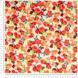 Tessuto di Cotone Bouquet di Rose | Tissus Loup