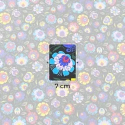 Fabric Cotton Folkloric Flowers  Black Background | Wolf Fabrics