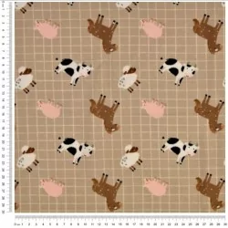 Fabric Jersey Tissu Jersey Farm  beige color background | Wolf Fabric