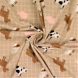 Fabric Jersey Tissu Jersey Farm  beige color background | Wolf Fabric