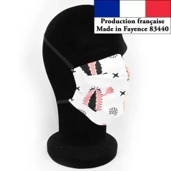 Maschera di protezione leggera cactus per l'estate riutilizzabile AFNOR Made in Fayence | Tissus Loup