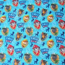 Fabric Paw Patrol Blue Background