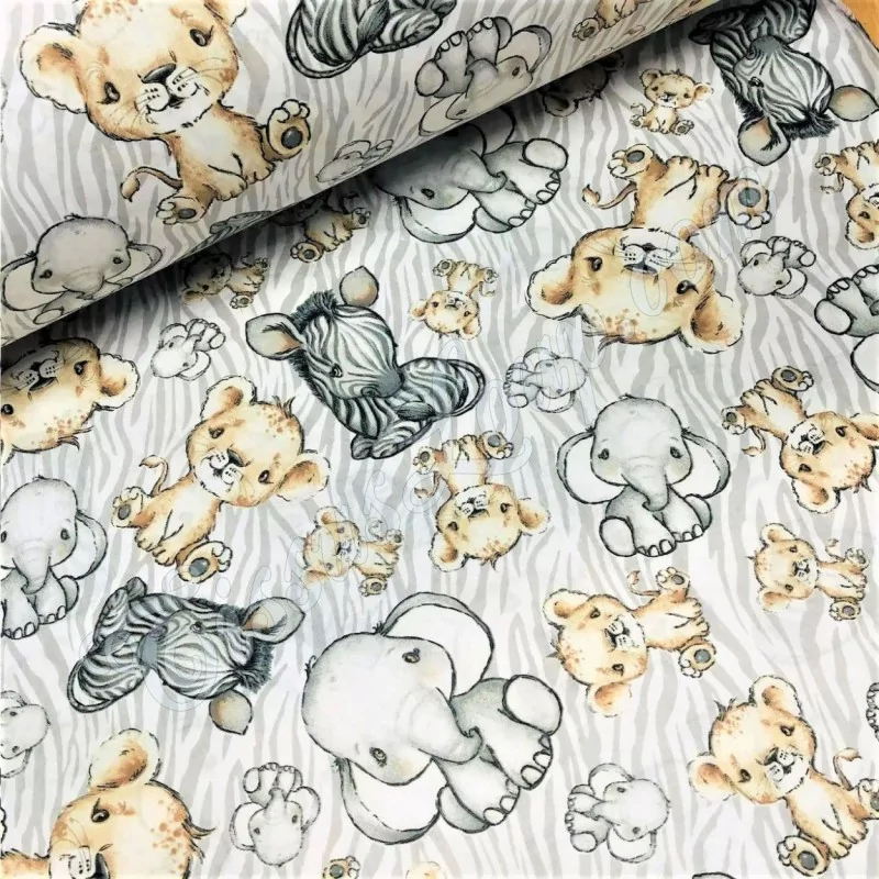 Fabric Cotton Safari animals | Wolf Fabrics