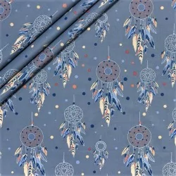 Tela de algodón Atrapasueños Fondo azul | Telas Lobo